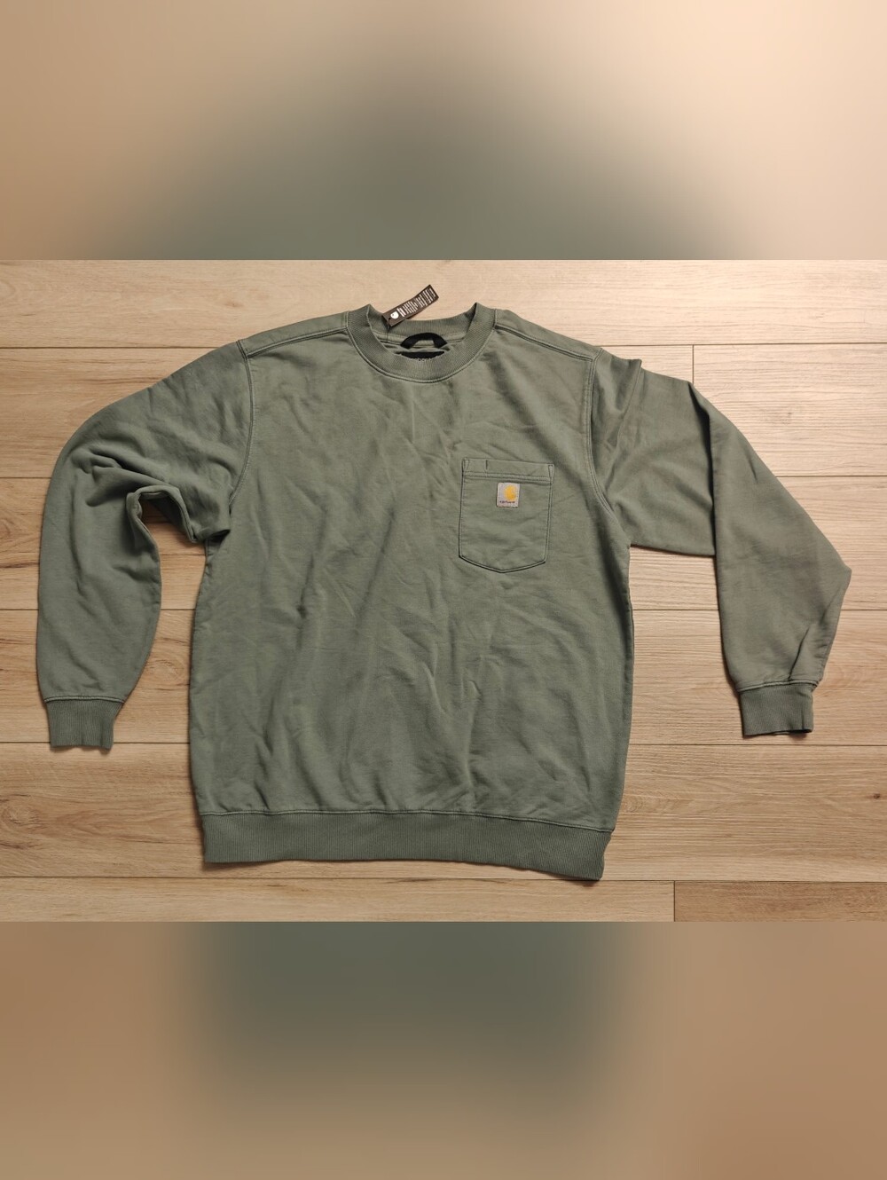 Carhartt Men's Pocket Sweatshirt Green Size L Loose Fit Crewneck Heavyweight